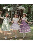 Twilight Crush Grape Pastoral Song Skirt Salopette JSKs(Reservation/3 Colours/Full Payment Without Shipping)